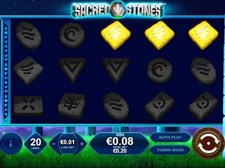Игровй автомат Sacred Stones - призовая комбинация символов Призовая комбинация символов в игровом автомате Sacred Stones
