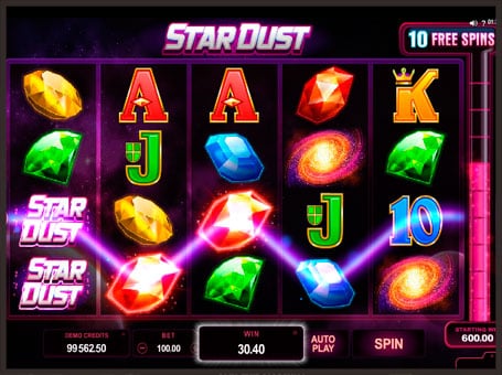 Игровой автомат Star Dust - выигрышная комбинация Выигрышная комбинация в игровом автомате Star Dust